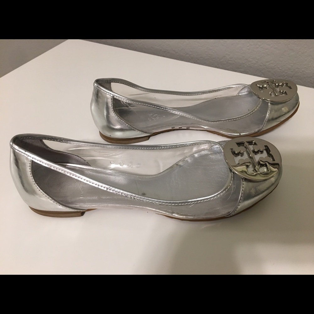 Tory Burch Silver Reva Audrey Flats - 6
